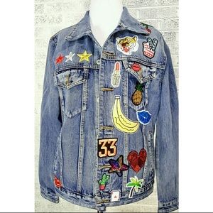 Sunset and Spring Denim Patch Jean Jacket - Size S
